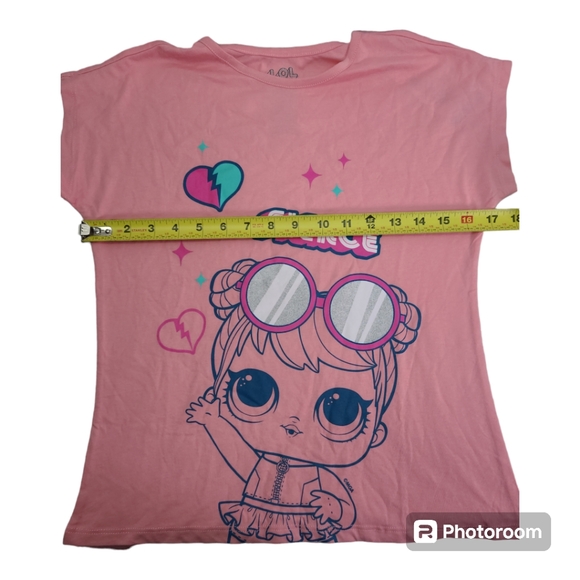 L.O.L. Surprise Girl Short Sleeve Graphic Print T-Shirt In Pink Size 10/12 New - Picture 5 of 6